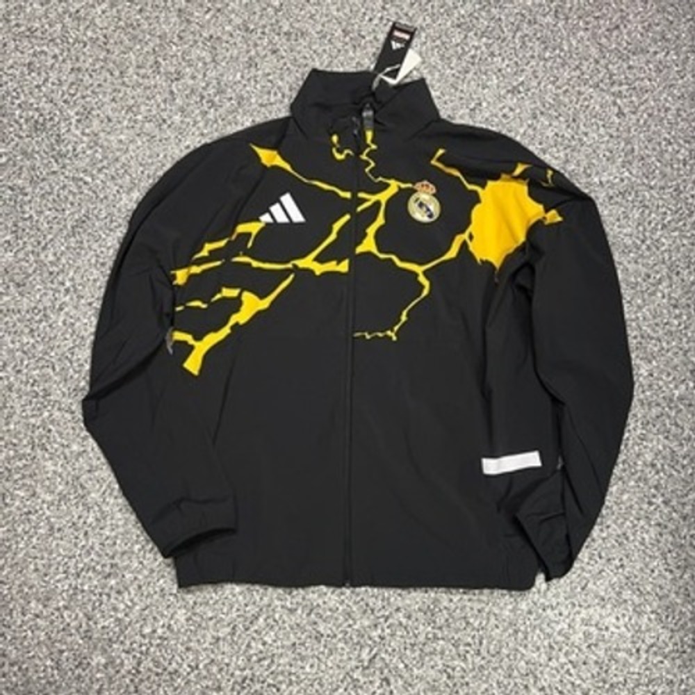 Adidas Real Madrid x Marvel Avengers Pregame Anthem Jacket Mens XL Black JZ9150